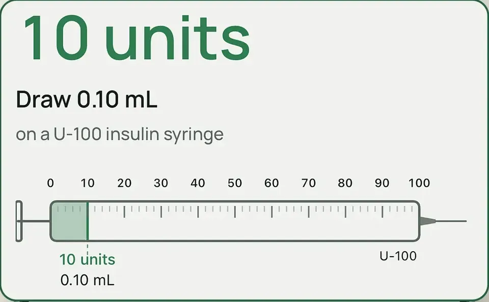The PinPoint app showing syringe units and draw volume
